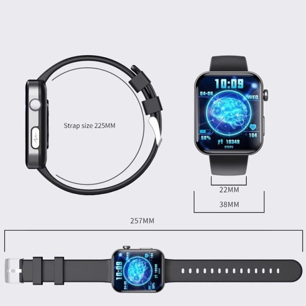 F300 2.1-Inch Screen Smart Watch Supports Bluetooth Calls / ECG / Blood Composition Analysis / 50+ Sports Modes, Color: Black Silicone - Image 12