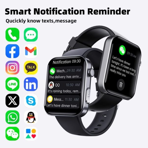 F300 2.1-Inch Screen Smart Watch Supports Bluetooth Calls / ECG / Blood Composition Analysis / 50+ Sports Modes, Color: Black Silicone - Image 4