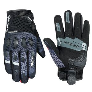SULAITE Motorcycle Anti-fall Touch Screen Breathable Mesh Cycling Gloves, Size: M (Black)