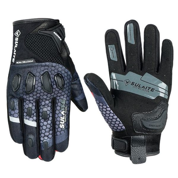 SULAITE Motorcycle Anti-fall Touch Screen Breathable Mesh Cycling Gloves, Size: M (Black)