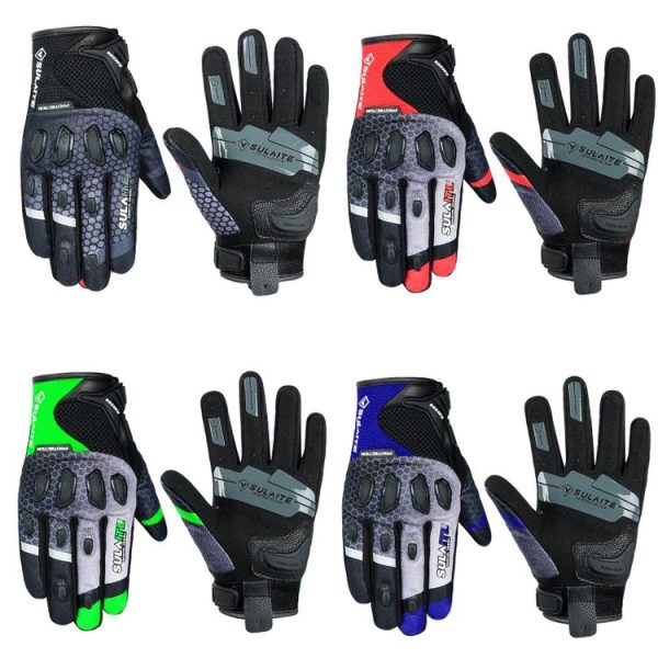 SULAITE Motorcycle Anti-fall Touch Screen Breathable Mesh Cycling Gloves, Size: M (Black) - Image 2