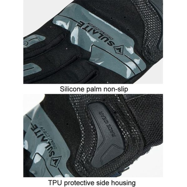 SULAITE Motorcycle Anti-fall Touch Screen Breathable Mesh Cycling Gloves, Size: M (Black) - Image 3