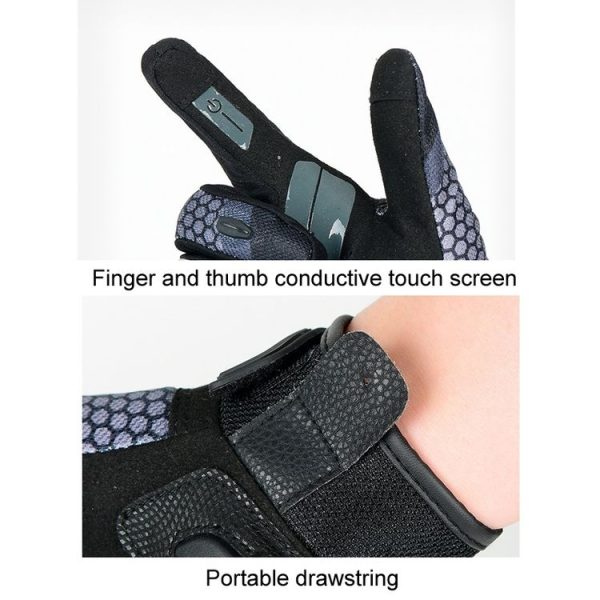 SULAITE Motorcycle Anti-fall Touch Screen Breathable Mesh Cycling Gloves, Size: M (Black) - Image 4