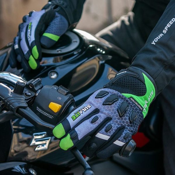 SULAITE Motorcycle Anti-fall Touch Screen Breathable Mesh Cycling Gloves, Size: M (Black) - Image 7