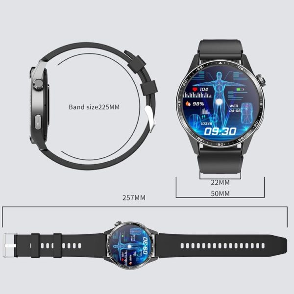 F400 1.55 Inch Screen Smart Watch Support ECG / Blood Oxygen / Blood Sugar / 150+ Sports Mode, Color: Black Silicone - Image 13