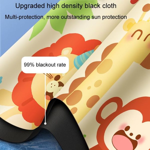 Suction Cup Car Sunshade Children Rear Side Window Insulation Sunscreen Cartoon Car Curtain, Style: Lion Monkey - Image 10