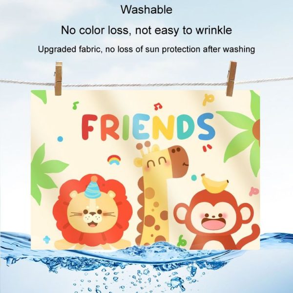 Suction Cup Car Sunshade Children Rear Side Window Insulation Sunscreen Cartoon Car Curtain, Style: Lion Monkey - Image 3