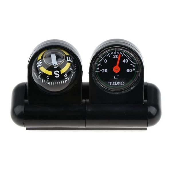 2 In 1 Car Guide Ball Thermometer Adjustable Angle Compass (English Version) - Image 2