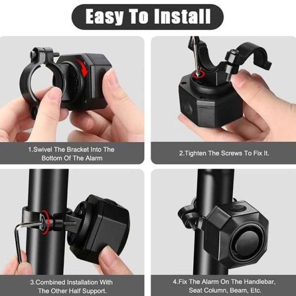 SF32R+03C Electric Motorcycle / Bike Anti-theft Alarm Home Wiring Free Vibration Alarm - Image 12