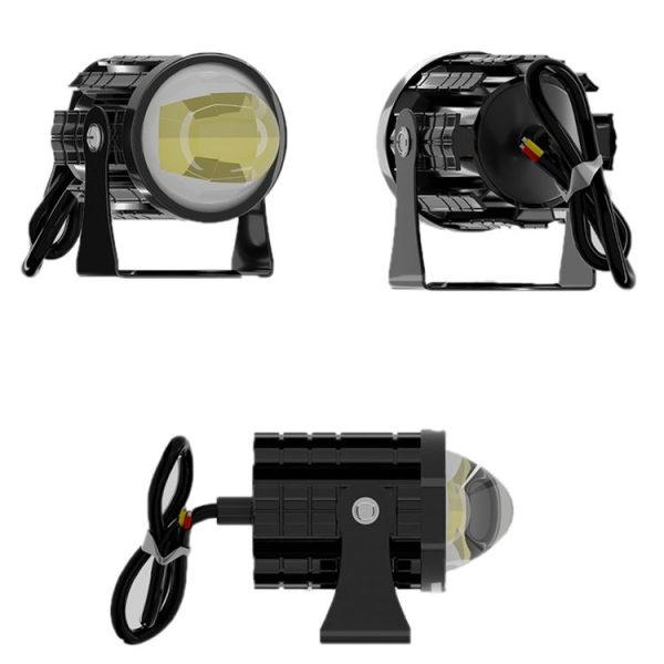 1pair 12V-85V Motorcycle Headlights Dual-color Automotive LED Working Headlights, Color: Yellow + White Light Without Flashing - Image 2