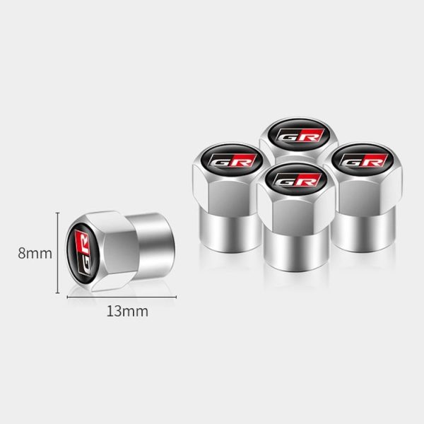 4pcs / Set For GR Metal Car Tire Valve Modification, Color: Silver - Image 3