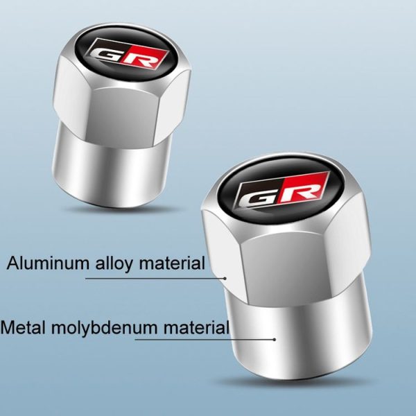 4pcs / Set For GR Metal Car Tire Valve Modification, Color: Silver - Image 5