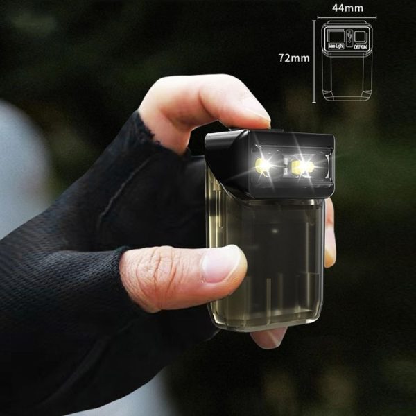 Mini Type-C Rechargeable Outdoor Keychain Light Flashlight (Lamp Head Rotatable Black) - Image 14