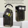 Mini Type-C Rechargeable Outdoor Keychain Light Flashlight (Lamp Head Rotatable Black) - Image 4