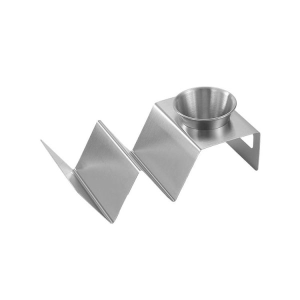 2 Grids Stainless Steel Taco Pancake Rack Tower W-Shaped Pancake Rack With Cup
