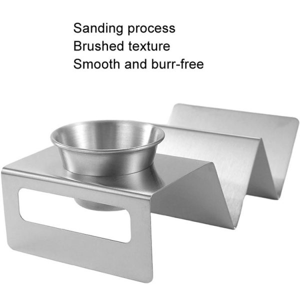 2 Grids Stainless Steel Taco Pancake Rack Tower W-Shaped Pancake Rack With Cup - Image 4