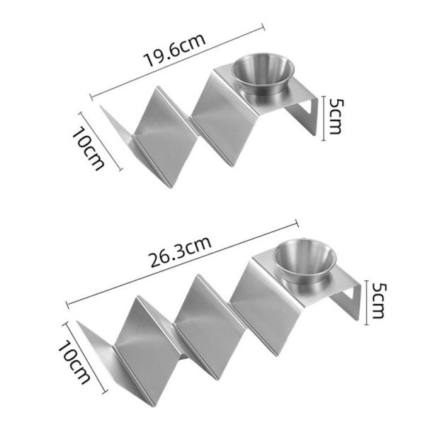 2 Grids Stainless Steel Taco Pancake Rack Tower W-Shaped Pancake Rack With Cup - Image 6