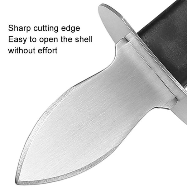 Stainless Steel Opening Oyster Scallop Tool Kitchen Shell Pryer Knife+Wooden Stand - Image 5
