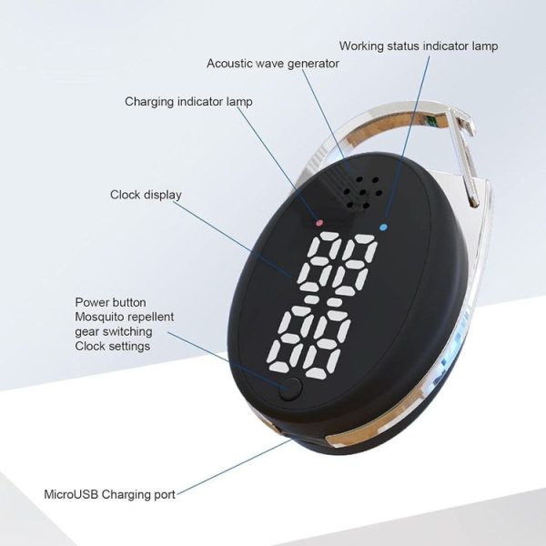 Ultrasonic Mosquito Repeller Imitation Sonic Anti-Mosquito Outdoor Electronic Mosquito Repeller (Black) - Image 3