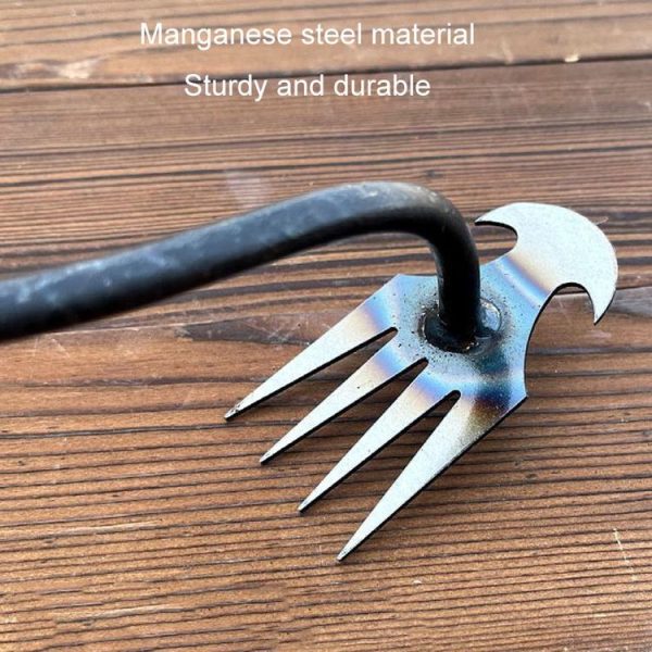 Four-Tooth Dual Purpose Weed Remover Tool Gardening Weed Rake Uprooting Weeding Tool, Length: 29cm Wood Handle - Image 7