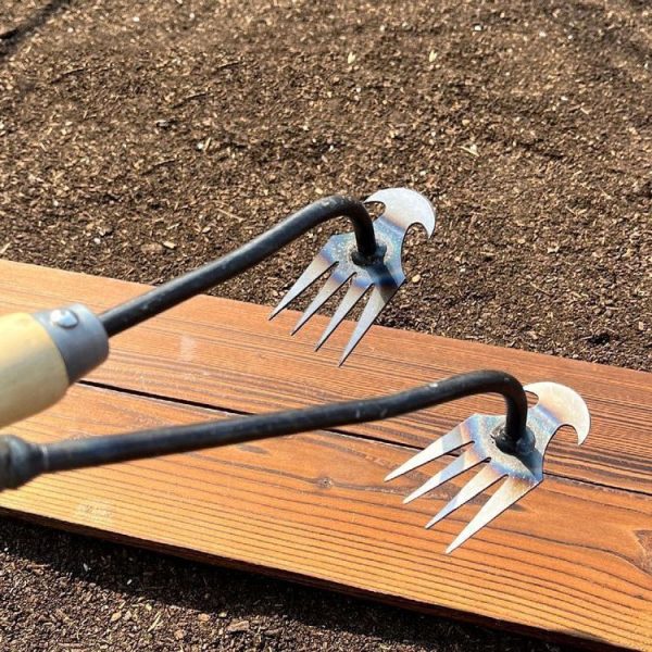 Four-Tooth Dual Purpose Weed Remover Tool Gardening Weed Rake Uprooting Weeding Tool, Length: 29cm Wood Handle - Image 8