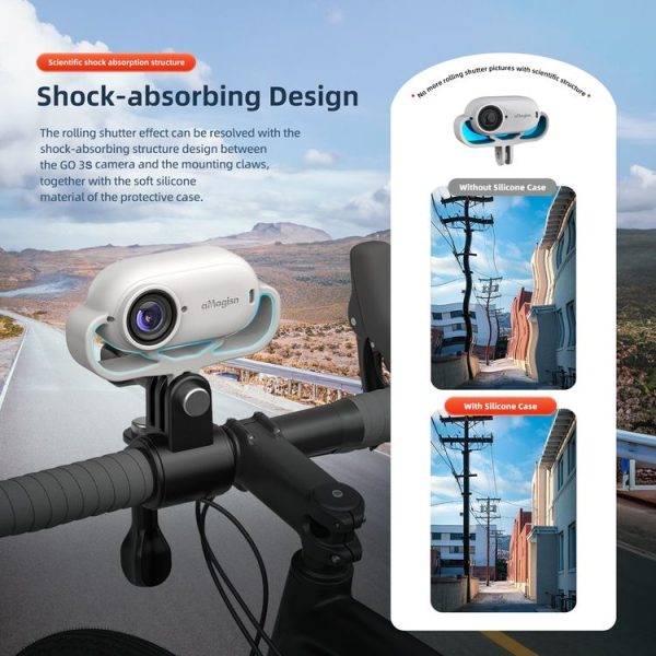 Insta360 GO 3S Camera aMagisn Silicone Cover Shock-absorbing Protective Case (Horizontal Gray) - Image 4