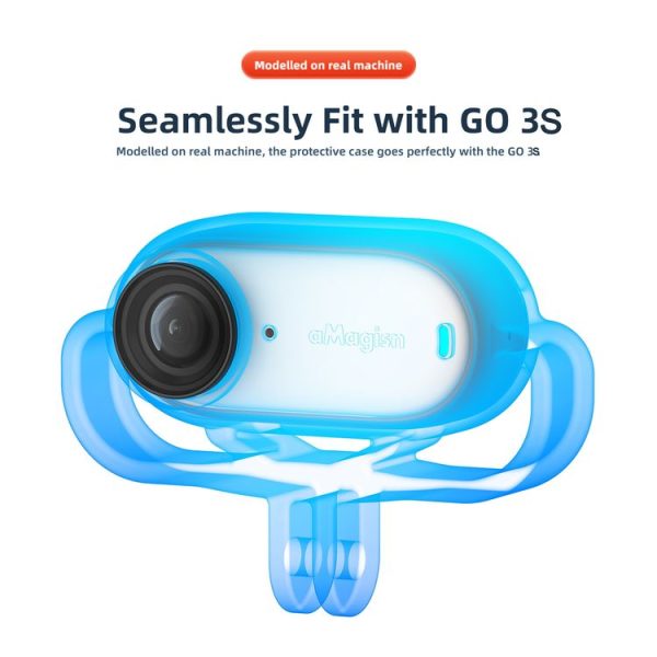 Insta360 GO 3S Camera aMagisn Silicone Cover Shock-absorbing Protective Case (Horizontal Gray) - Image 6