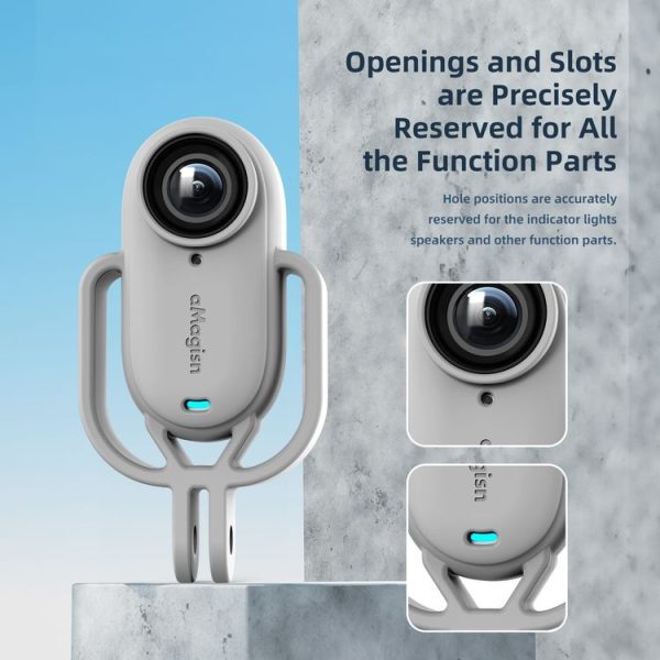 Insta360 GO 3S Camera aMagisn Silicone Cover Shock-absorbing Protective Case (Horizontal Gray) - Image 9