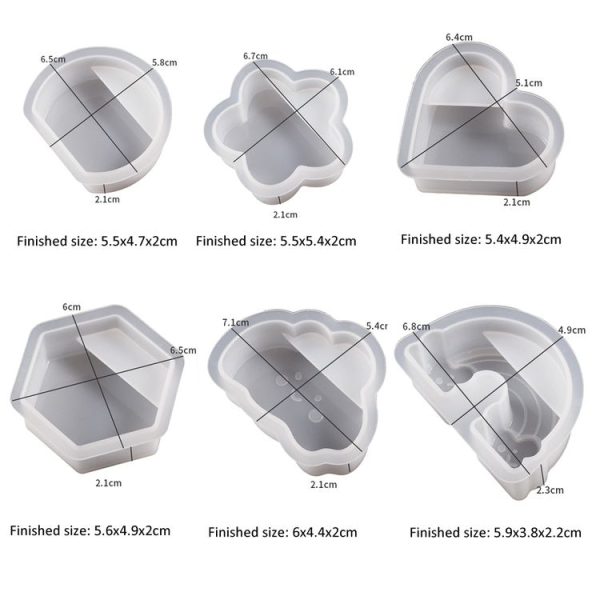 2pcs Business Card Holder Photo Clip Mold DIY Crystal Glue Resin Mold, Style: Semicircle 003 - Image 3