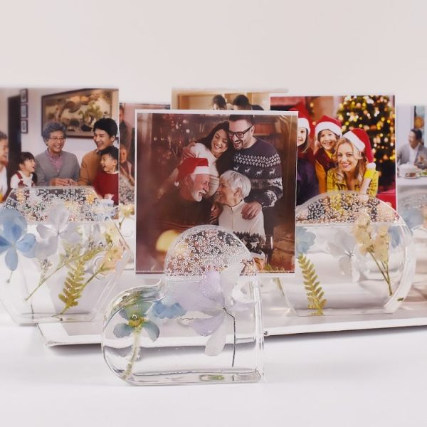 2pcs Business Card Holder Photo Clip Mold DIY Crystal Glue Resin Mold, Style: Semicircle 003 - Image 4