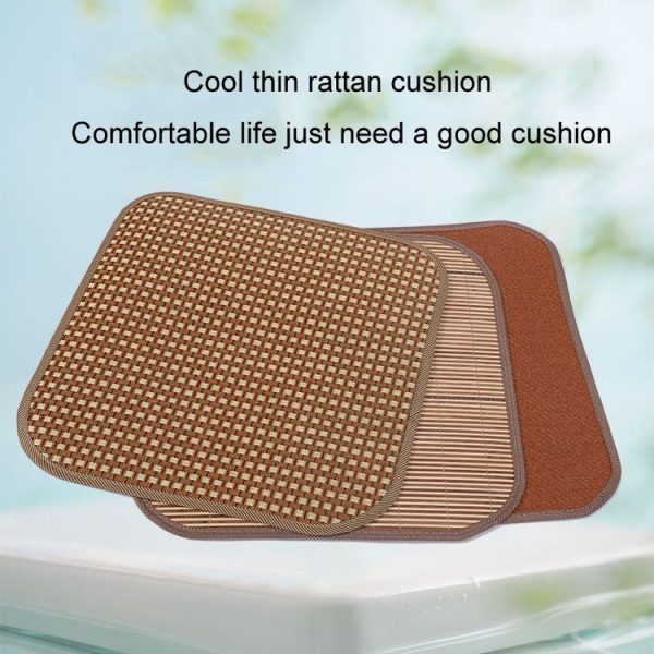 Summer Office Seat Cushion Chair Pad Double Thickened Cooling Mat Home Sofa Cushion, Size: 30x30cm (Square Rattan) - Image 5