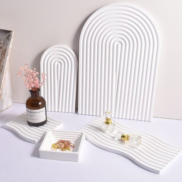 Epoxy Resin Mold Gypsum Candle Stand Arch Storage Tray Silicone Mold, Spec: U Shape Middle - Image 4