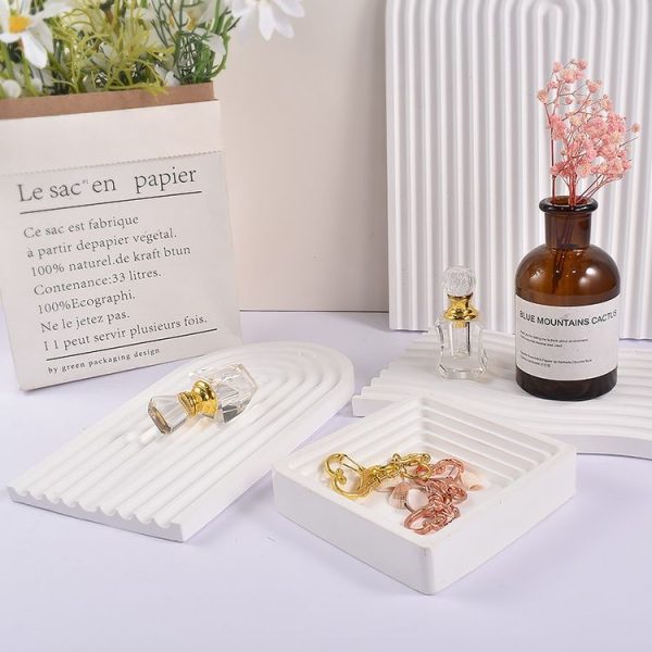 Epoxy Resin Mold Gypsum Candle Stand Arch Storage Tray Silicone Mold, Spec: U Shape Middle - Image 5