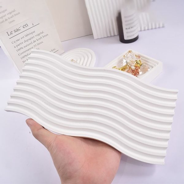 Epoxy Resin Mold Gypsum Candle Stand Arch Storage Tray Silicone Mold, Spec: U Shape Middle - Image 7