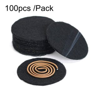 6cm 100pcs / Pack Aluminum Foil Fireproof Cotton Pad Incense Burner Flame Retardant Cotton Mat Mosquito Coil Fireproof Pad