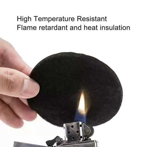 6cm 100pcs / Pack Aluminum Foil Fireproof Cotton Pad Incense Burner Flame Retardant Cotton Mat Mosquito Coil Fireproof Pad - Image 3