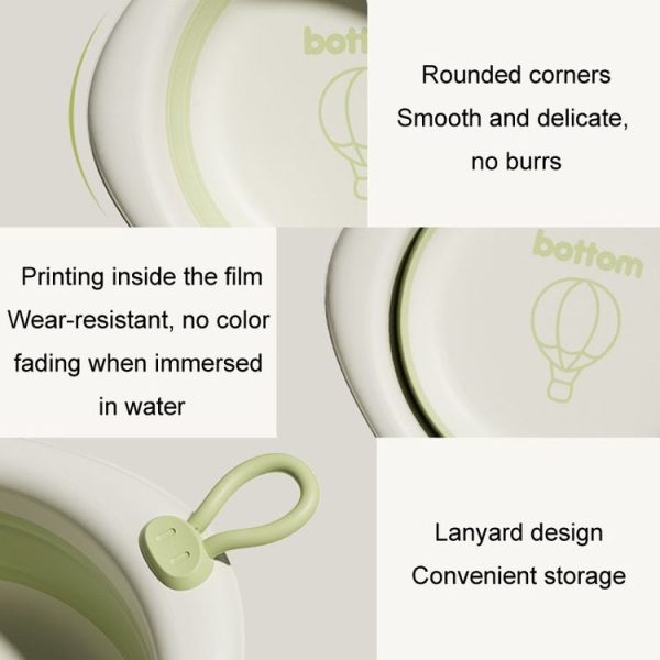Children Folding Washbasin Newborn Baby Portable Thickened Plastic Wash Basin (Grey) - Image 10
