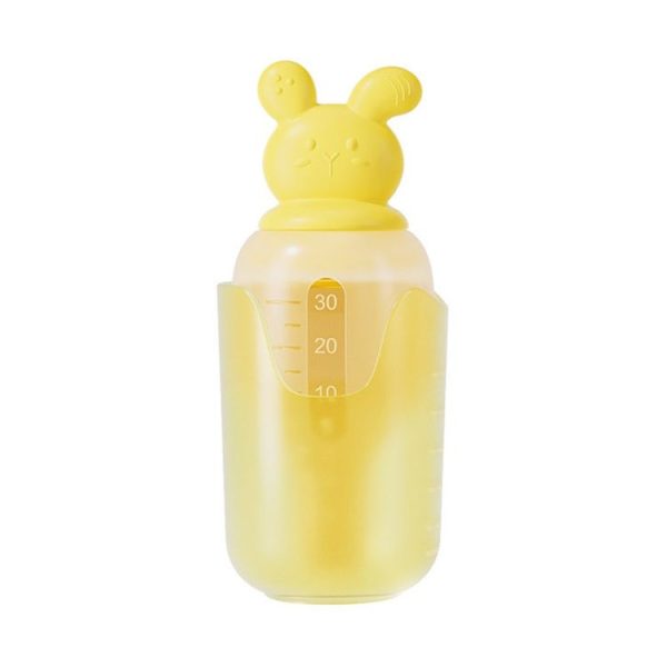 Baby Pacifier Medicine Feeder Pressing Infant Feeding Dropper Silicone Water Feeder (Yellow)