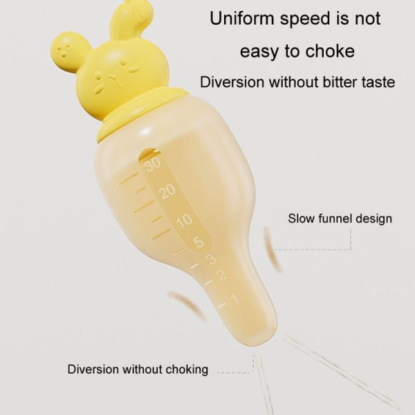 Baby Pacifier Medicine Feeder Pressing Infant Feeding Dropper Silicone Water Feeder (Yellow) - Image 5