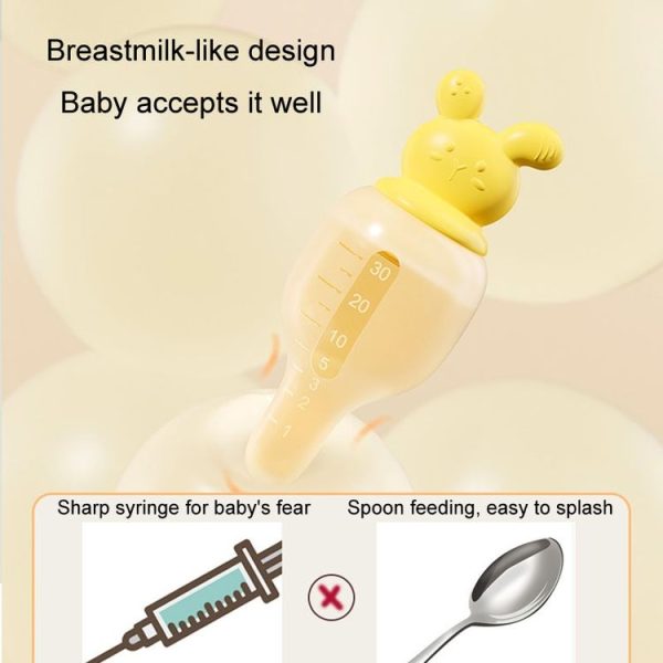 Baby Pacifier Medicine Feeder Pressing Infant Feeding Dropper Silicone Water Feeder (Yellow) - Image 7