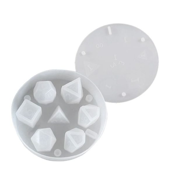 Silicone Dice Resin Molds with 7 Standard Polyhedral Stereoscopic Dice Cavities - Image 3