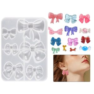 Bowknot Hairpin Jewelry Silicone Molds DIY Epoxy Resin Casting Mould Style 003