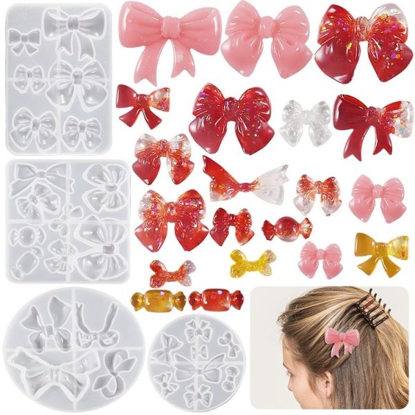 Bowknot Hairpin Jewelry Silicone Molds DIY Epoxy Resin Casting Mould Style 003 - Image 2