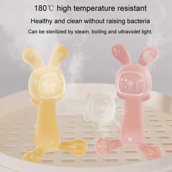 Bunny Baby Teether BPA Free Food-Grade Silicone Teether Infant Teething Stick Anti-Eating Hand, Color: Nano Color - Image 6