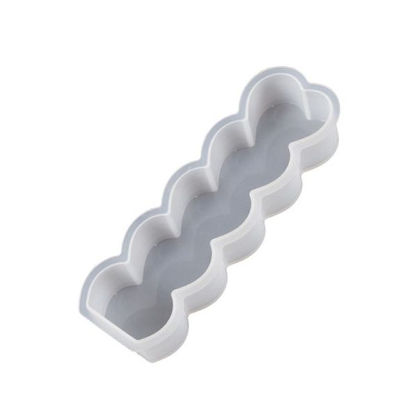 5pcs Five-Link Heart Shape Candle Silicone Molds DIY Epoxy Resin Mold, Size: Small