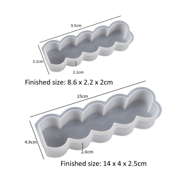 5pcs Five-Link Heart Shape Candle Silicone Molds DIY Epoxy Resin Mold, Size: Small - Image 3