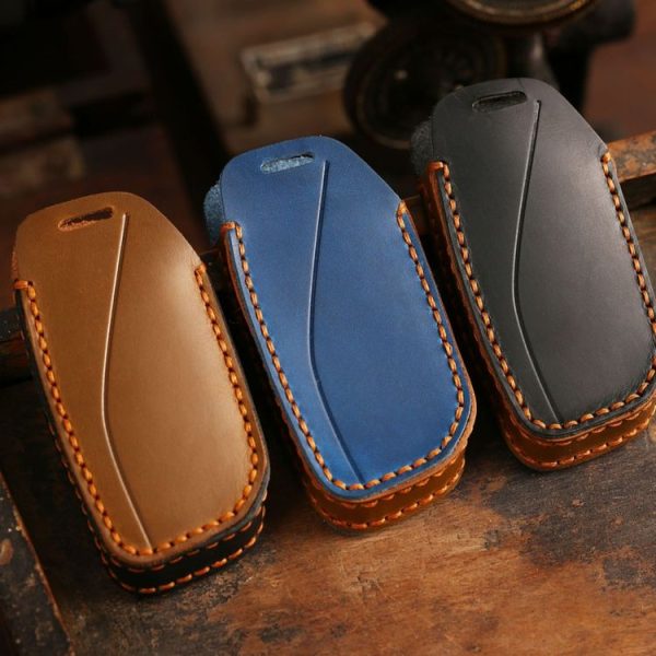 2024 BMW X7 Hallmo Cowhide Car Key Protection Cover (Brown) - Image 2