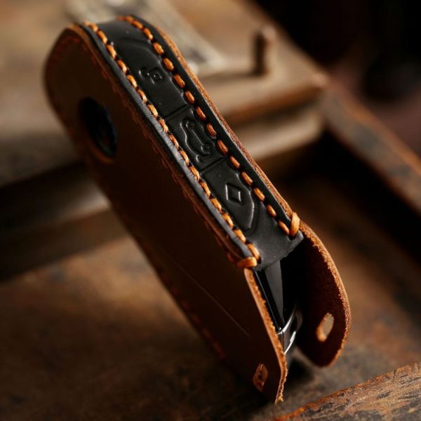 2024 BMW X7 Hallmo Cowhide Car Key Protection Cover (Brown) - Image 4