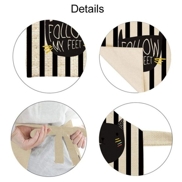 Cartoon Cats Couple Linen Sleeveless Apron Kitchen Furniture Cleaning Coverall, Model: W-01401 (47 x 38cm) - Image 4