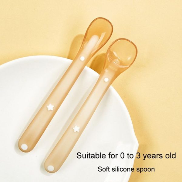 Baby Silicone Spoon Infant Silicone Feeding Spoon Soft Children Tableware, Specification: With Box - Image 3